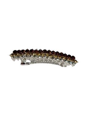 Rhinestone Ombre Barrette Hair Clip - Brown to Amber FINAL PRICE DROP